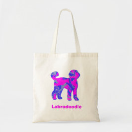 Labradoodle Hund Silhouette Crazy Shock rosa Tygkasse