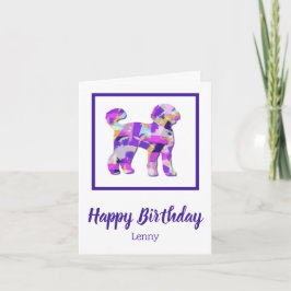 Labradoodle Hund Silhouette Lila PY&B Birthday Kort