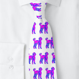 Labradoodle Hund Silhouette Rosa Blue White Slips