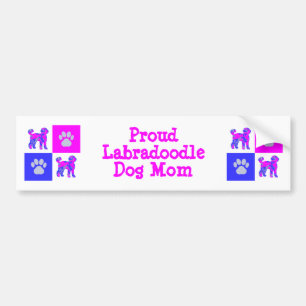 Labradoodle Hund Silhouette Shock rosa och Blue Bildekal