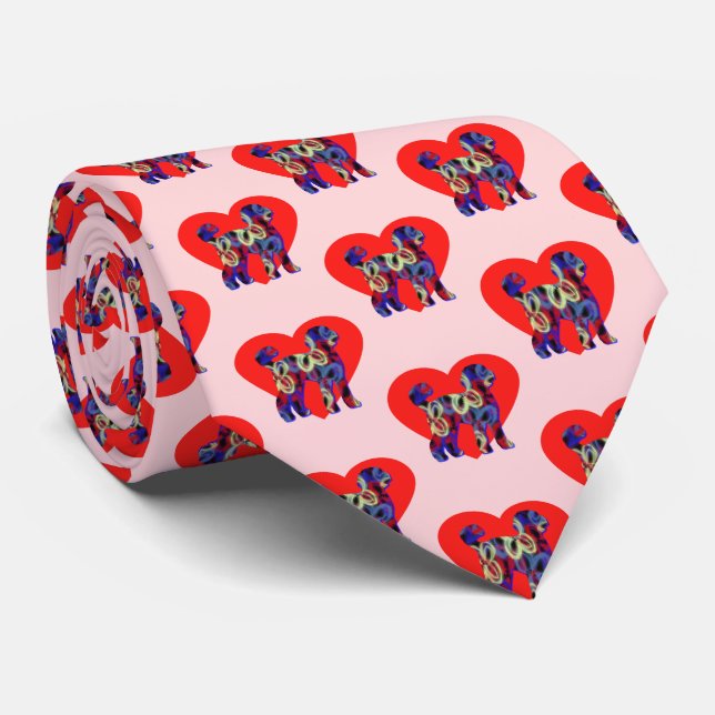 Labradoodle Hund Silhouette Valentines day Rosa Slips (Rullad)