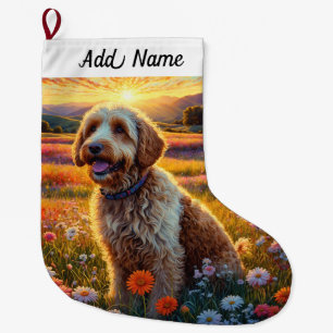 Labradoodle Hund Stor Julstrumpa