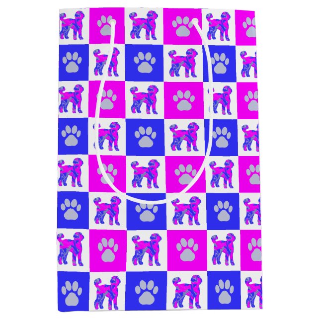 Labradoodle Hund & Tass Shock rosa & Blue (Framsidan)