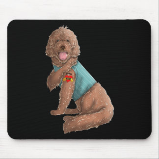 Labradoodle jag älskar mamma tatuering hund skjort musmatta