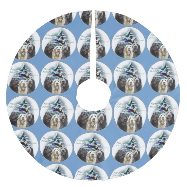 Labradoodle-jul Julgransmatta Borstad Polyester (Framsidan)