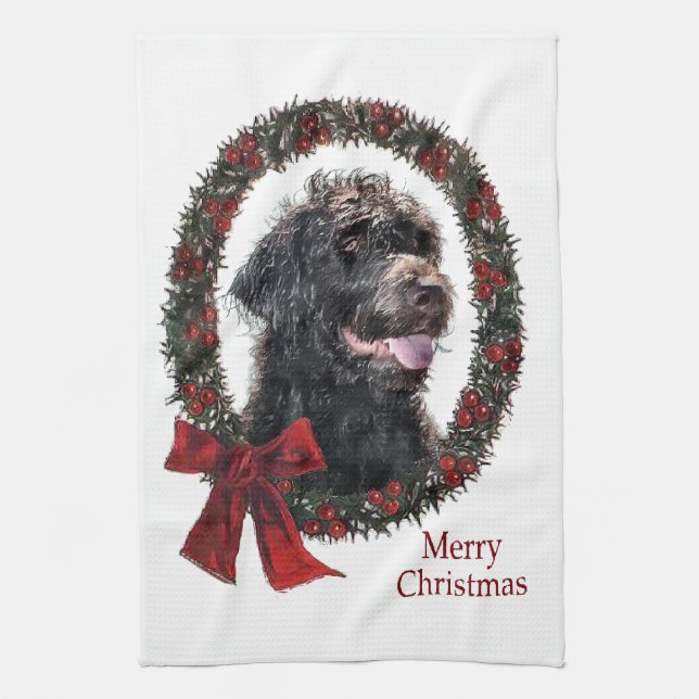 Labradoodle-julklappar Kökshandduk (Vertikal)