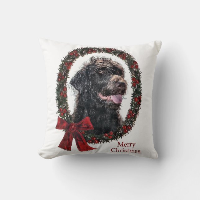 Labradoodle-julklappar Kudde (Framsida)