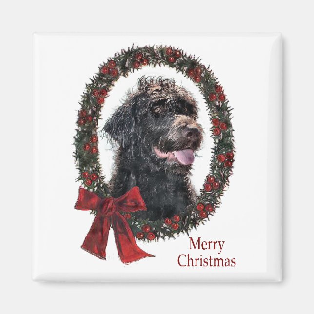 Labradoodle-julklappar Magnet (Framsidan)