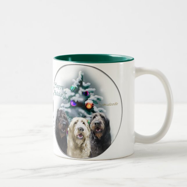 Labradoodle-julklappar Två-Tonad Mugg (Höger)