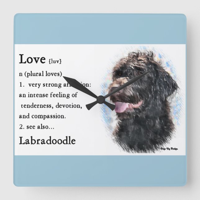 Labradoodle Kärlek är gåvor Fyrkantig Klocka (Framsida)