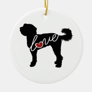 Labradoodle kärlek julgransprydnad keramik