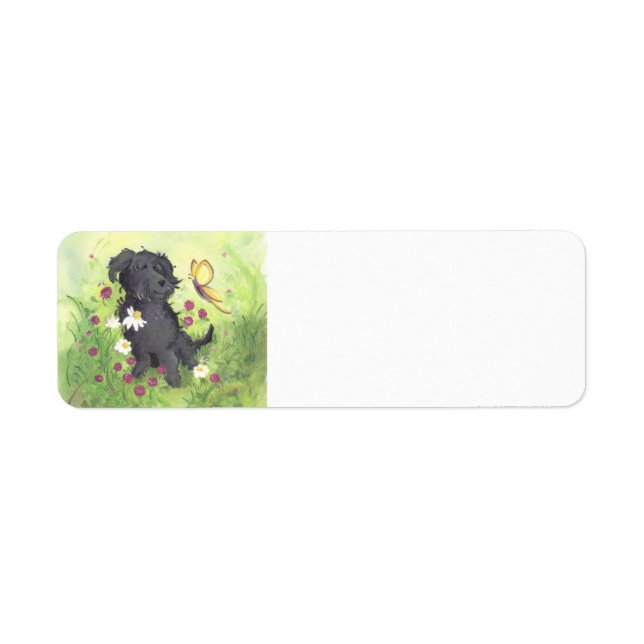 Labradoodle klotterhund/returadressetikett returadress etikett (Framsidan)