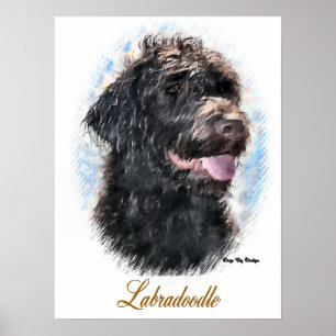 Labradoodle konsttryck poster