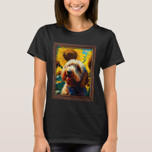 Labradoodle-målar solros blomma mamma kvinnor Fl T Shirt