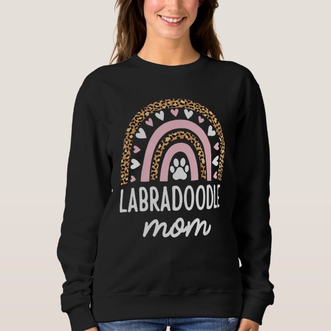 Labradoodle Mamma Mamma Rainbow Leopard Mors dag L T Shirt (Framsida)