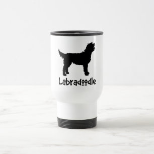 Labradoodle med kall text resemugg