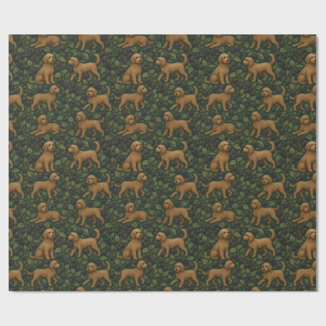 Labradoodle och Blackberry Wrapping Papper Presentpapper (Platt)