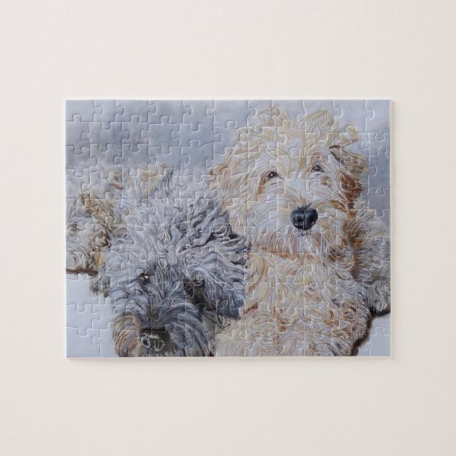 Labradoodle och Goldendoodle Pussel (Horisontell)