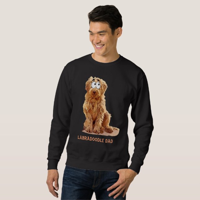 Labradoodle pappa långärmad tröja (Hel framsida)