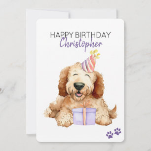 Labradoodle Personlig Grattis på födelsedagen Flat Kort