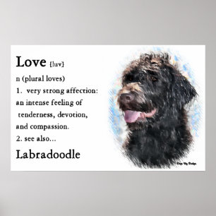 Labradoodle presenterar konstutskrifter poster