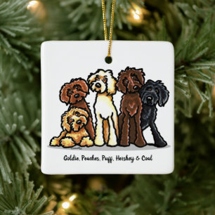 Labradoodle Rainbow Personlig jul Julgransprydnad Keramik