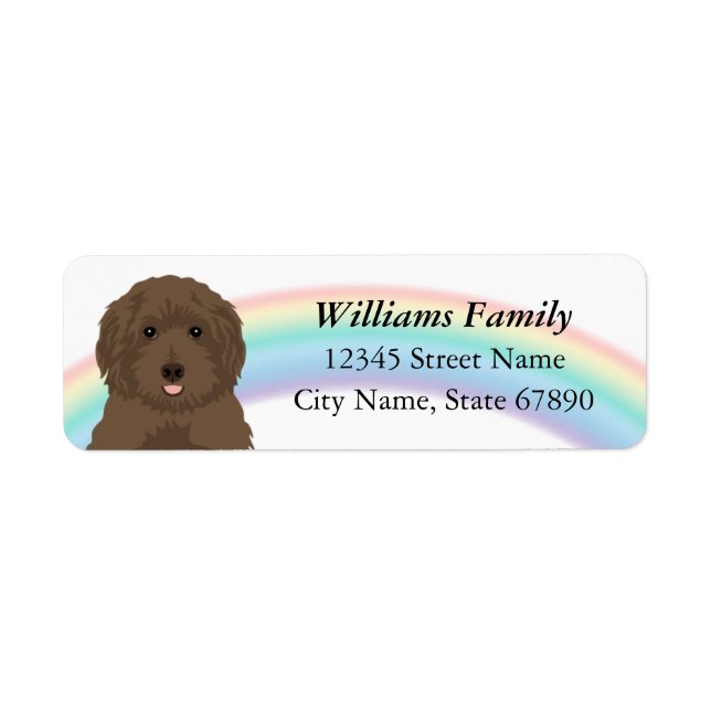 Labradoodle-Returetiketter Returadress Etikett (Framsidan)