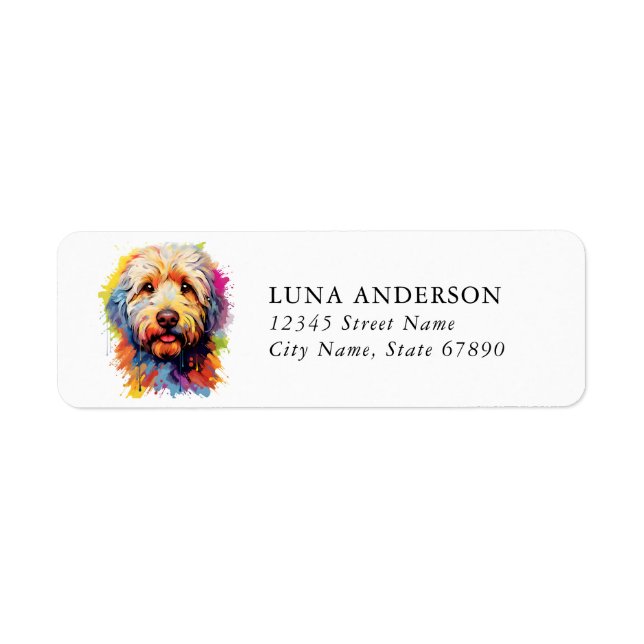 Labradoodle-Returetiketter Returadress Etikett (Framsidan)