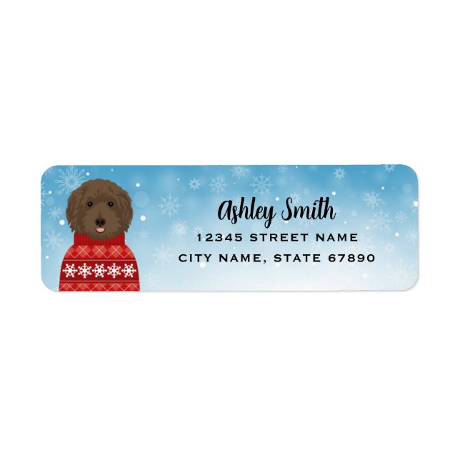 Labradoodle-Returetiketter Returadress Etikett (Framsidan)