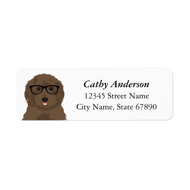 Labradoodle-Returetiketter Returadress Etikett (Framsidan)