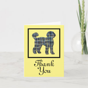 Labradoodle Silhouette Tack Greeting Card Kort