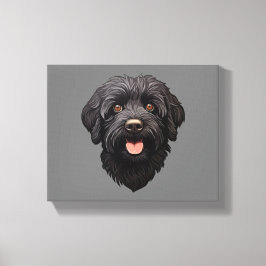 Labradoodle Svart Hund Canvastryck