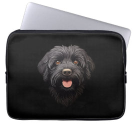 Labradoodle Svart Hund Laptop Fodral
