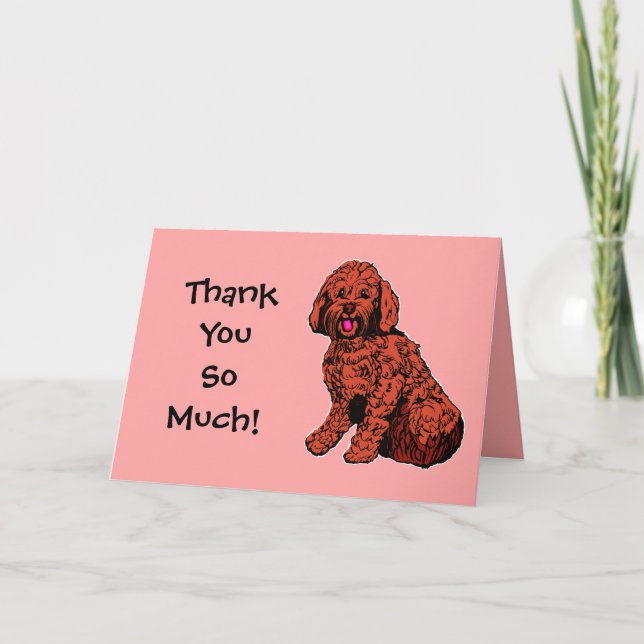 Labradoodle Tack så mycket Rosa Card Kort (Framsida)