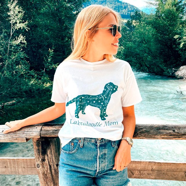 Labradoodle Traits Mamma i Aqua Grönt T Shirt (Skapare uppladdad)