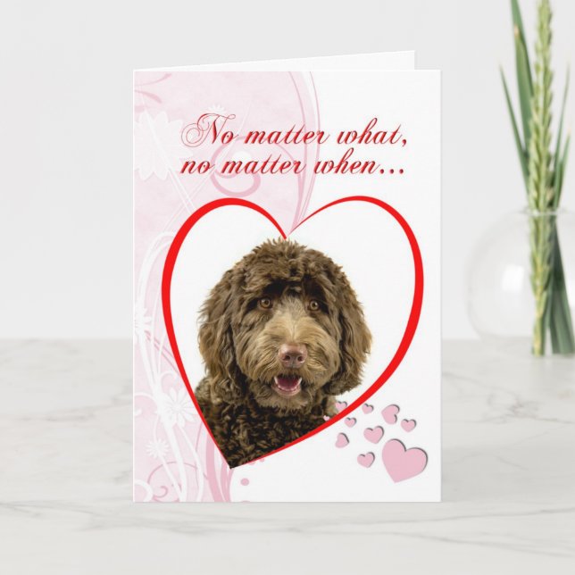Labradoodle Valentine Day Card Helgkort (Framsida)