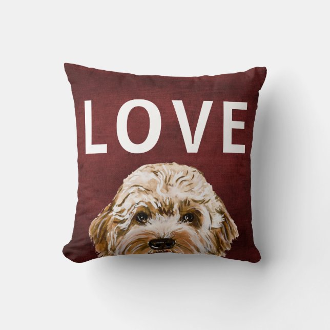 Labradoodle Valentine Day Dekorativ kudde (Framsida)