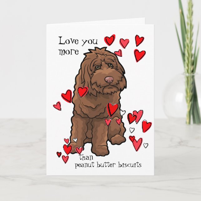 Labradoodle valentinkärlek dig mer än kexar kort (Framsida)
