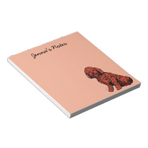 Labradoodle varm persika 5,5" x 6" beställnings- anteckningsblock