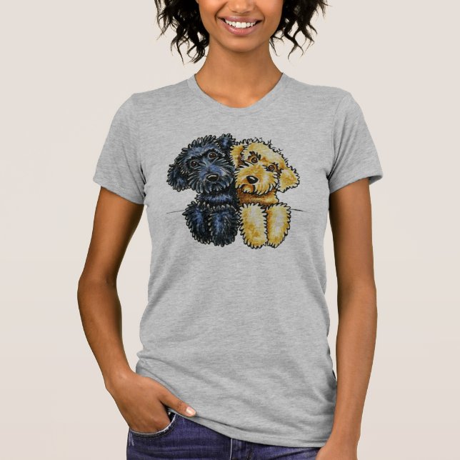 Labradoodles Black Gult Längs upp Tröja (Framsida)