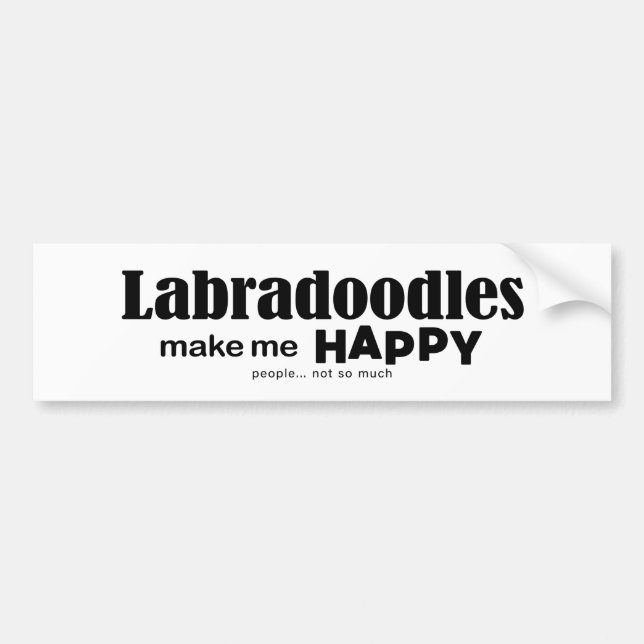 Labradoodles gör mig Lycklig Bildekal (Framsidan)