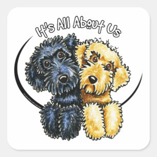 Labradoodles svartgult IAAU Fyrkantigt Klistermärke