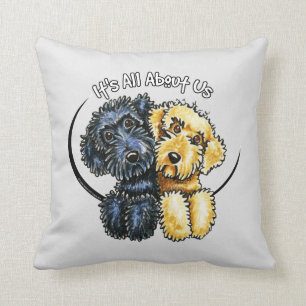 Labradoodles svartgult IAAU Kudde