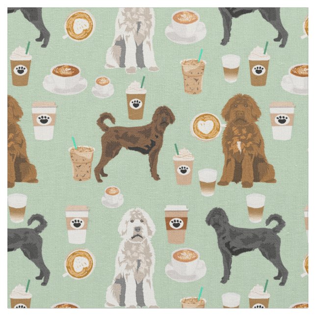 labradoodlkaffe älskare mynta tyg (Närbild)