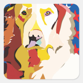 labrador3 fyrkantigt klistermärke