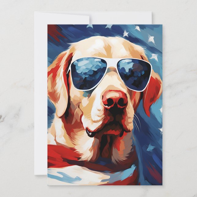 Labrador 4 juli Independence day Julkort (Framsida)