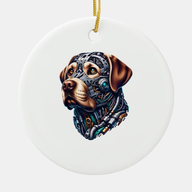 Labrador Älskare Android Inspired Art Julgransprydnad Keramik (Framsidan)