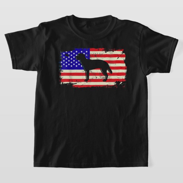 Labrador American Flagga Hund älskare Retriever Gi T Shirt (Laydown)