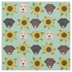 Labrador Ansikte Sunblommor mynta Tyg