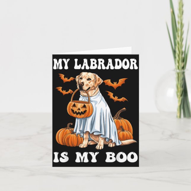 Labrador är Boo Labrador hund spöke Halloween 1 Kort (Framsida)